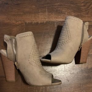 Peep toe booties never worn!